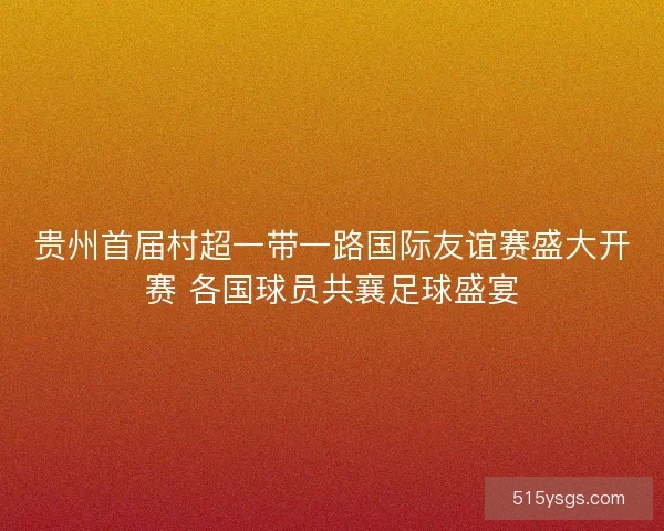 贵州首届村超一带一路国际友谊赛盛大开赛 各国球员共襄足球盛宴